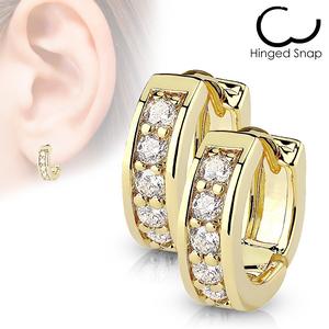 CRYSTAL LINED SPARKLE HUGGIE HOOPS