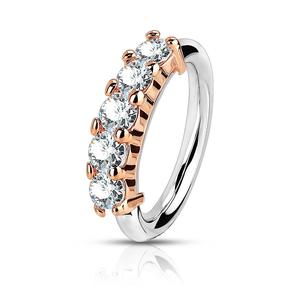 MULTI CRYSTAL LINED BENDABLE NOSE RING - 8MM - 20 GAUGE