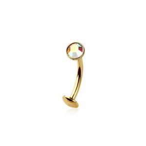 FLOATING THREADLESS CRYSTAL BELLY BAR -12MM