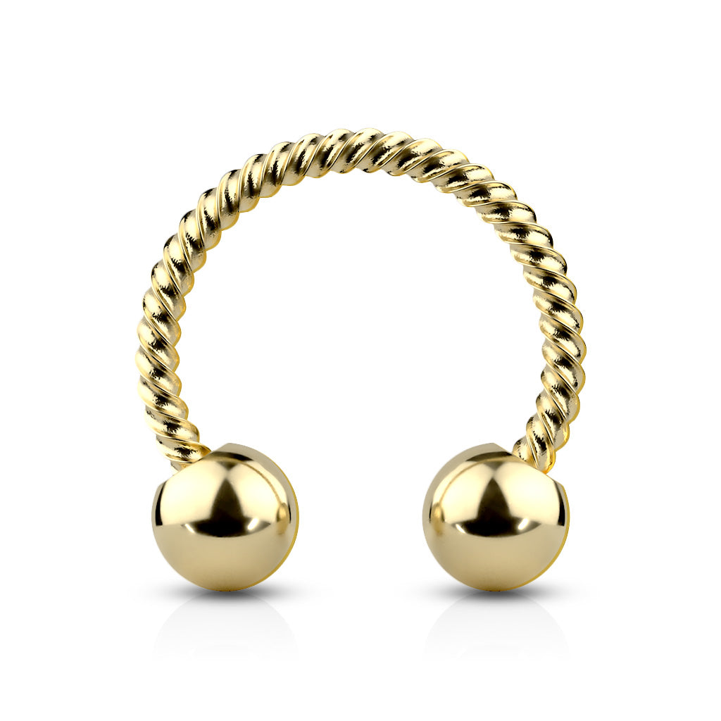 BRAIDED CIRCULAR HORSESHOE BARBELL - 16 GAUGE - 8MM