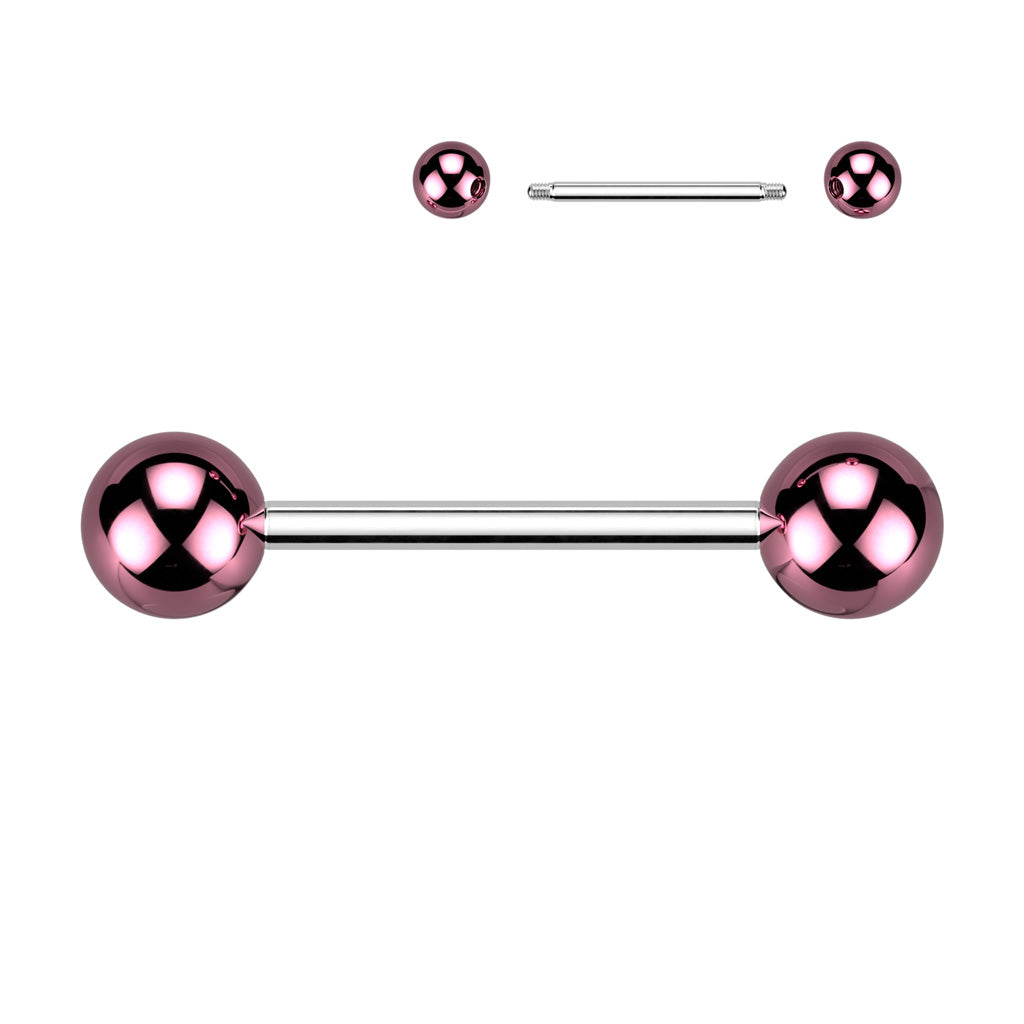 PINK DOUBLE METALLIC BARBELL- 16MM