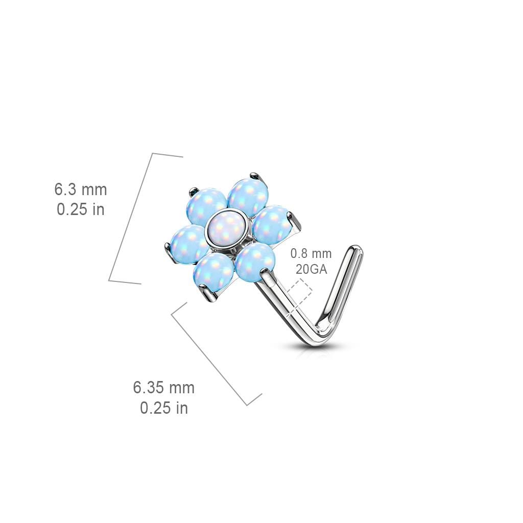 ILLUMINATING FLOWER L BEND NOSE STUD