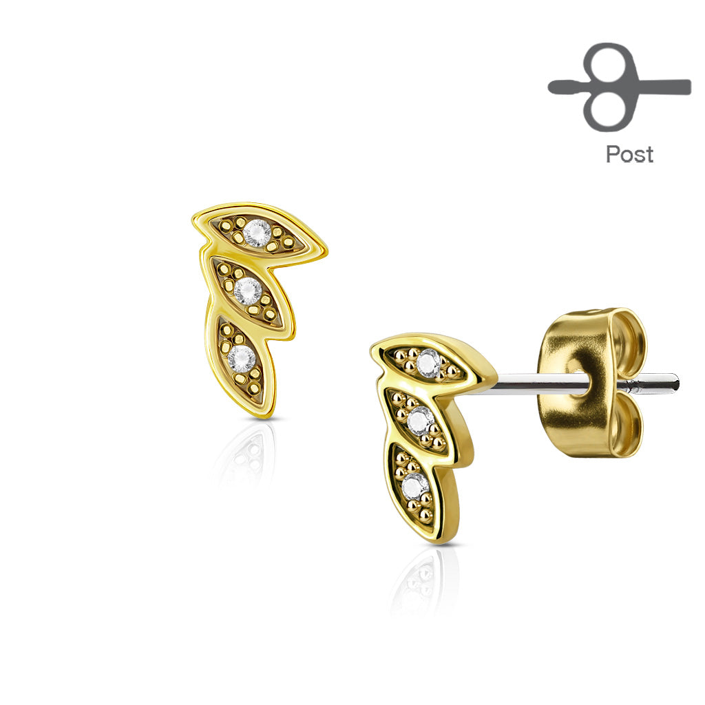 DAINTY CRYSTAL TEARDROP STUD EARRINGS