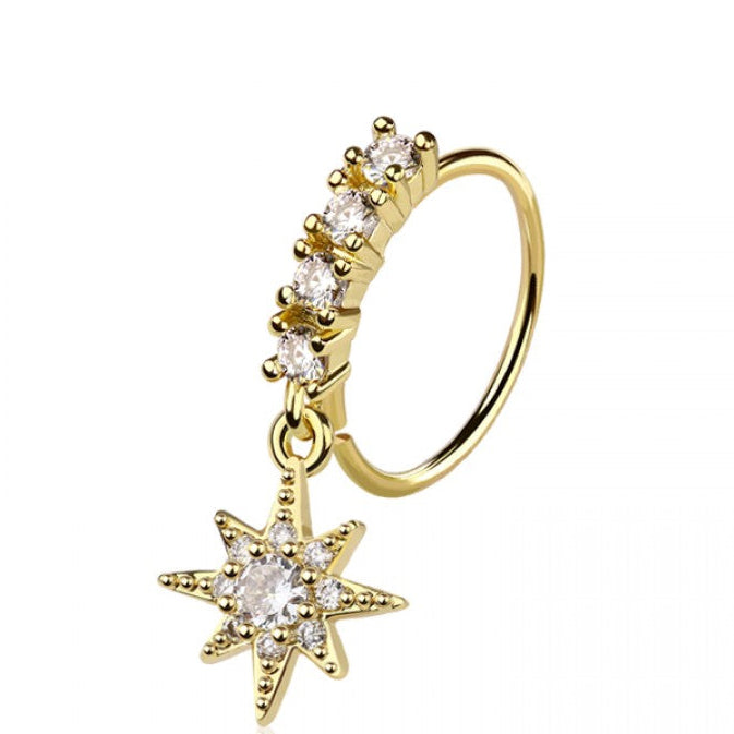 NORTHERN STAR CHARM BENDABLE NOSE RING HOOP - 20 GAUGE - 8MM