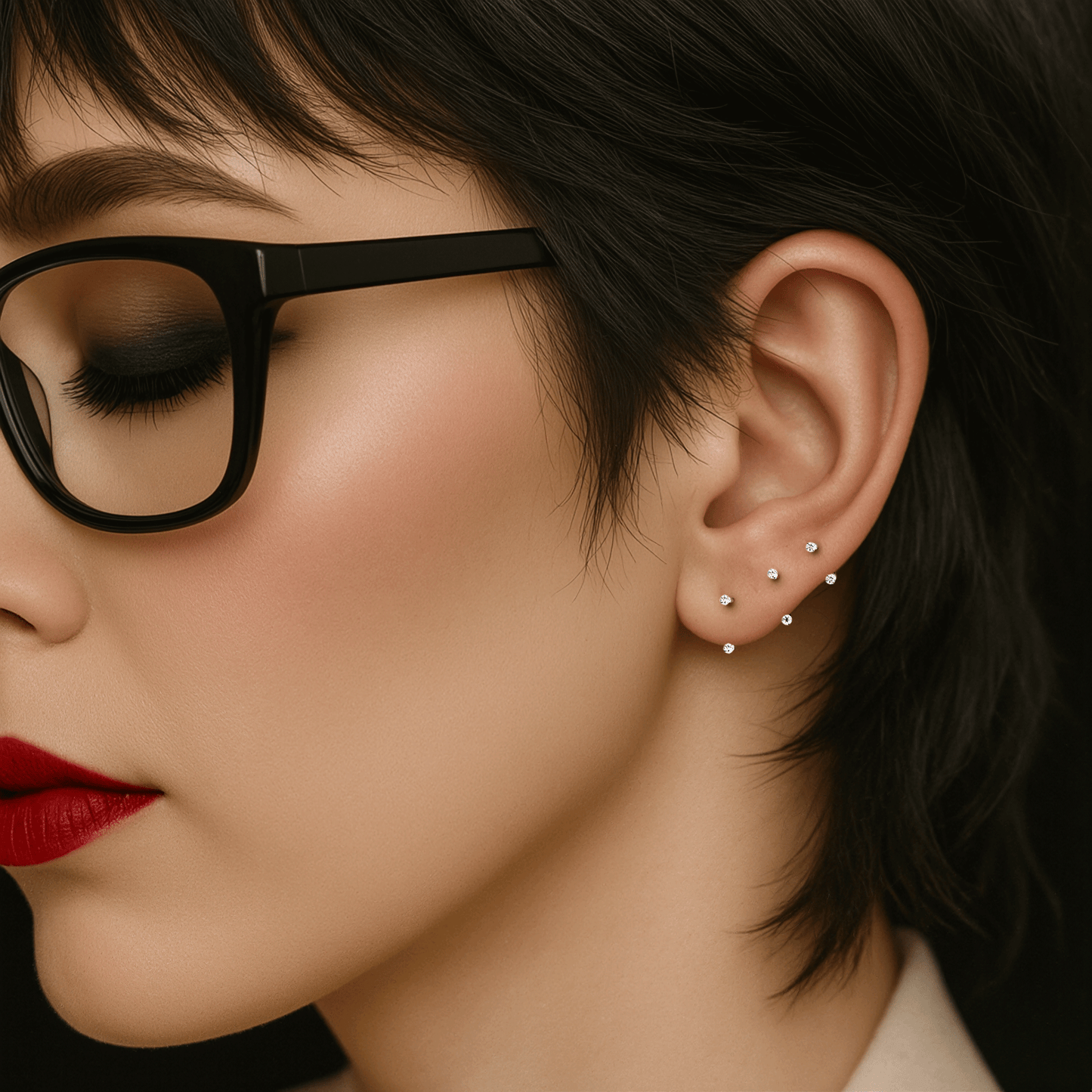 TITANIUM DOUBLE CRYSTAL U HOOP - 6MM -16 GAUGE THREADLESS