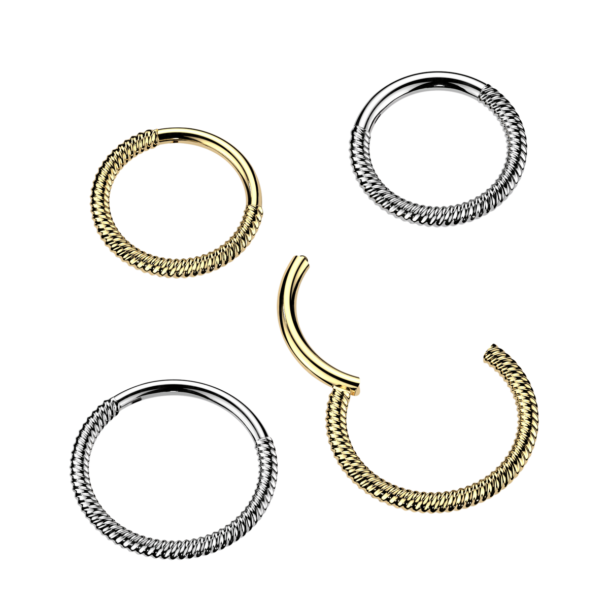 BRAIDED COIL EAR & NOSE HOOP - 18 GAUGE - 8MM