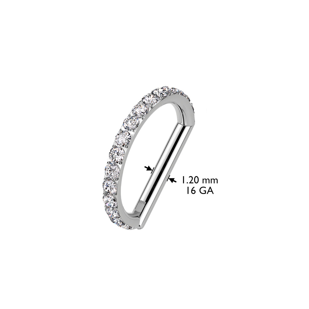 TITANIUM CRYSTAL LINED D SHAPE RING