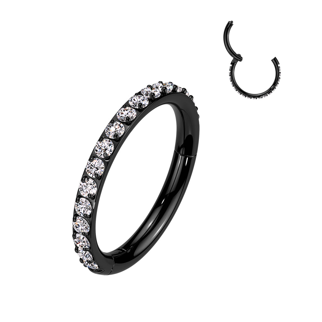 TITANIUM SINGLE CRYSTAL ROW CONCH HOOP - 10MM