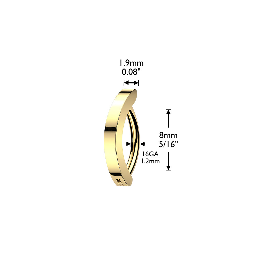 DAINTY TITANIUM BELLY CLICKER HOOP - 16 GAUGE - 8MM