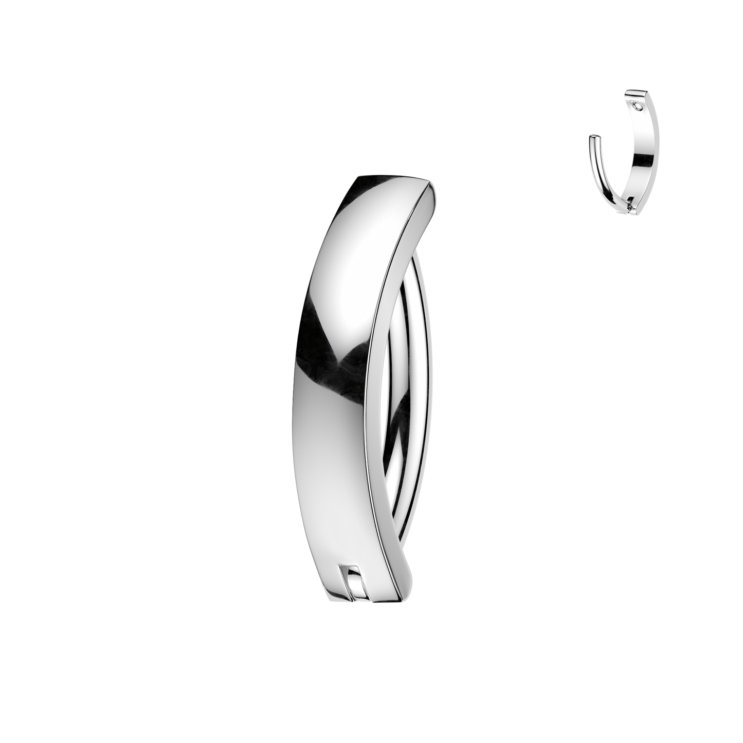 TITANIUM SILVER DOME CLICKER BELLY HOOP BAR - 14 GAUGE - 10MM