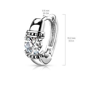 ELLA CRYSTAL SET HUGGIE HOOPS - 12MM