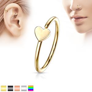 MINI HEART BENDABLE NOSE RING - 8MM