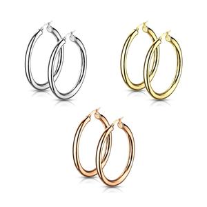 LARGE CHUNKY HOOP EARRINGS - STAINLESS STEEL