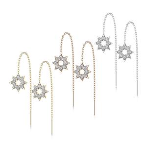 CRYSTAL STAR THREADER EARRINGS
