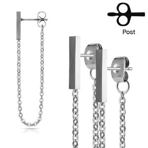 CHAIN CONNECTOR STUD EARRINGS