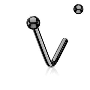 MICRO BEADED BALL TOP L BEND NOSE STUD