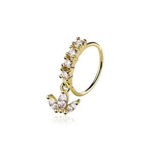 CRYSTAL MARQUISE CHARM NOSE RING - 8MM - 20 GAUGE BENDABLE