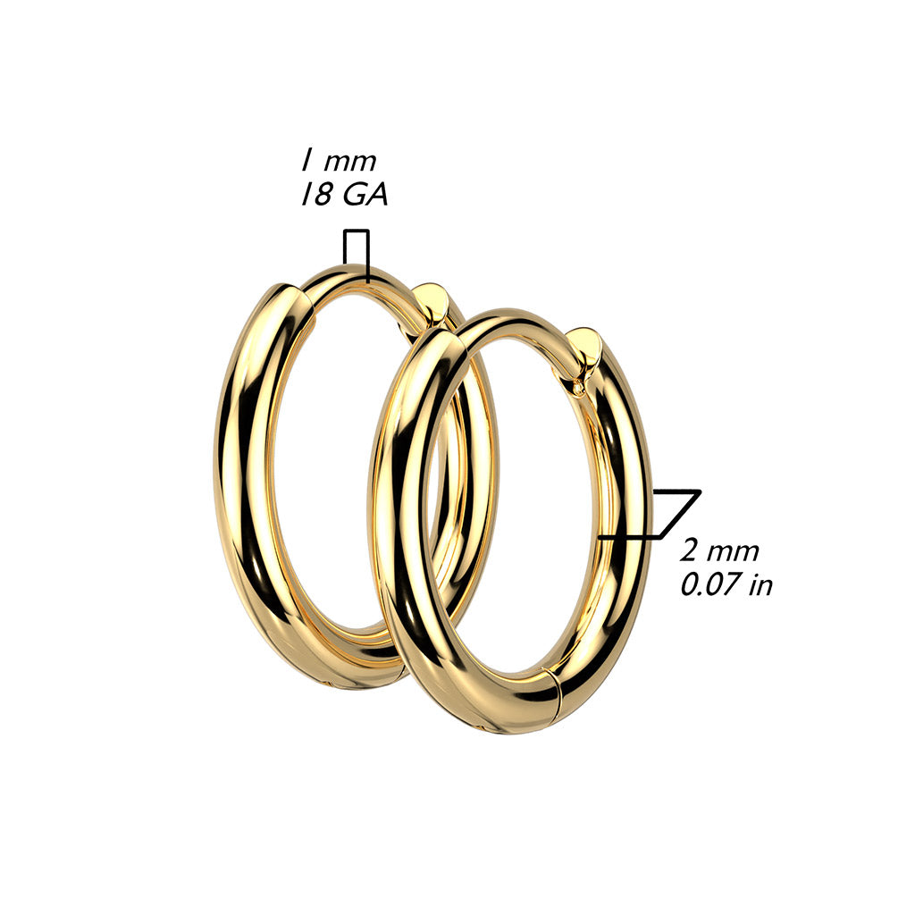 MINI 8MM HUGGIE HOOPS EARRINGS - WATERPROOF