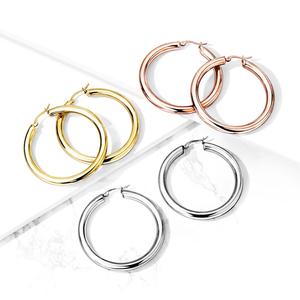 LARGE CHUNKY HOOP EARRINGS - STAINLESS STEEL