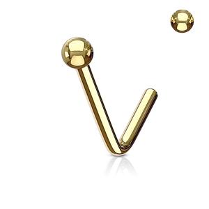 MICRO BEADED BALL TOP L BEND NOSE STUD