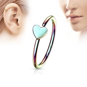 MINI HEART BENDABLE NOSE RING - 8MM