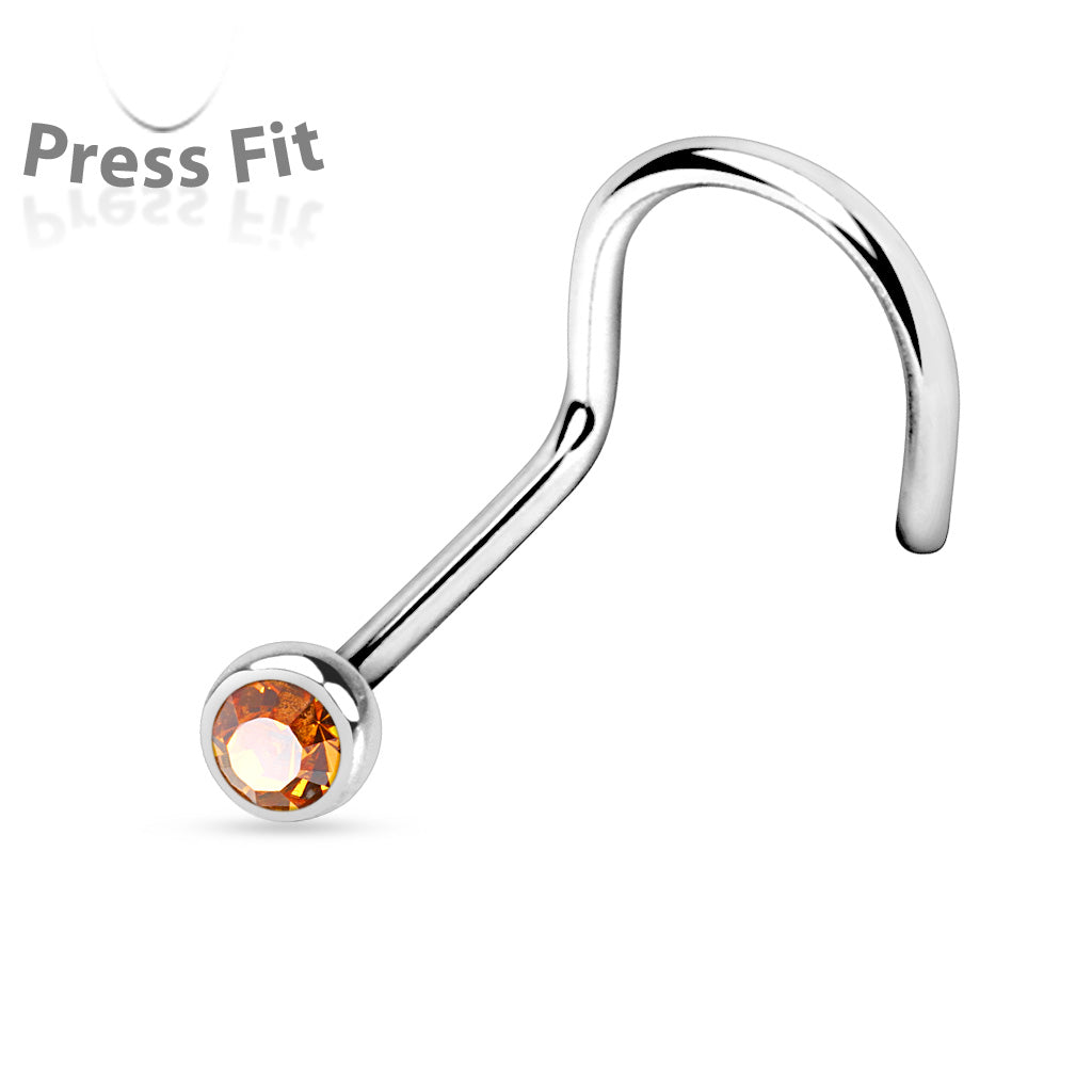 MINI DIAMANTÉ PRESS FIT SCREW NOSE STUD