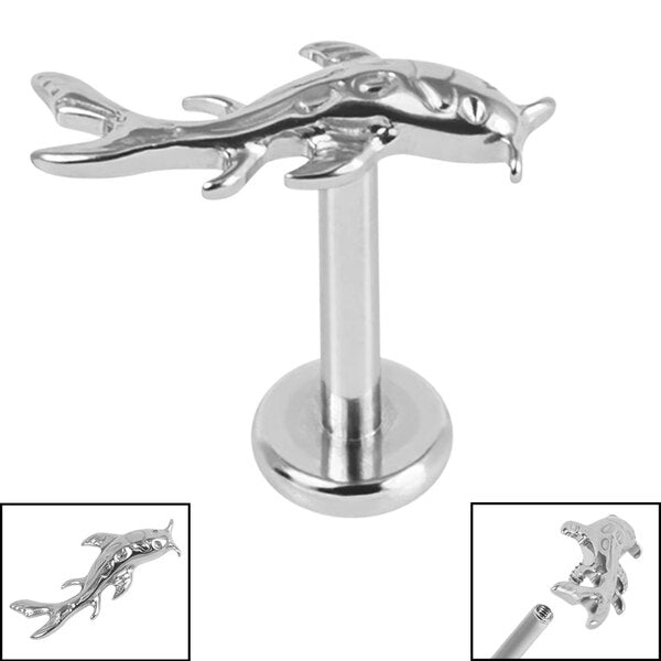 TITANIUM SWIMING KOI FISH FLAT BACK LABRET