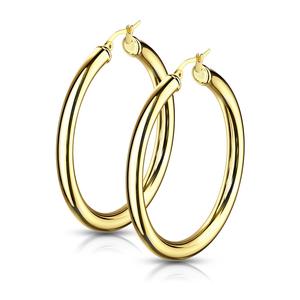 LARGE CHUNKY HOOP EARRINGS - STAINLESS STEEL