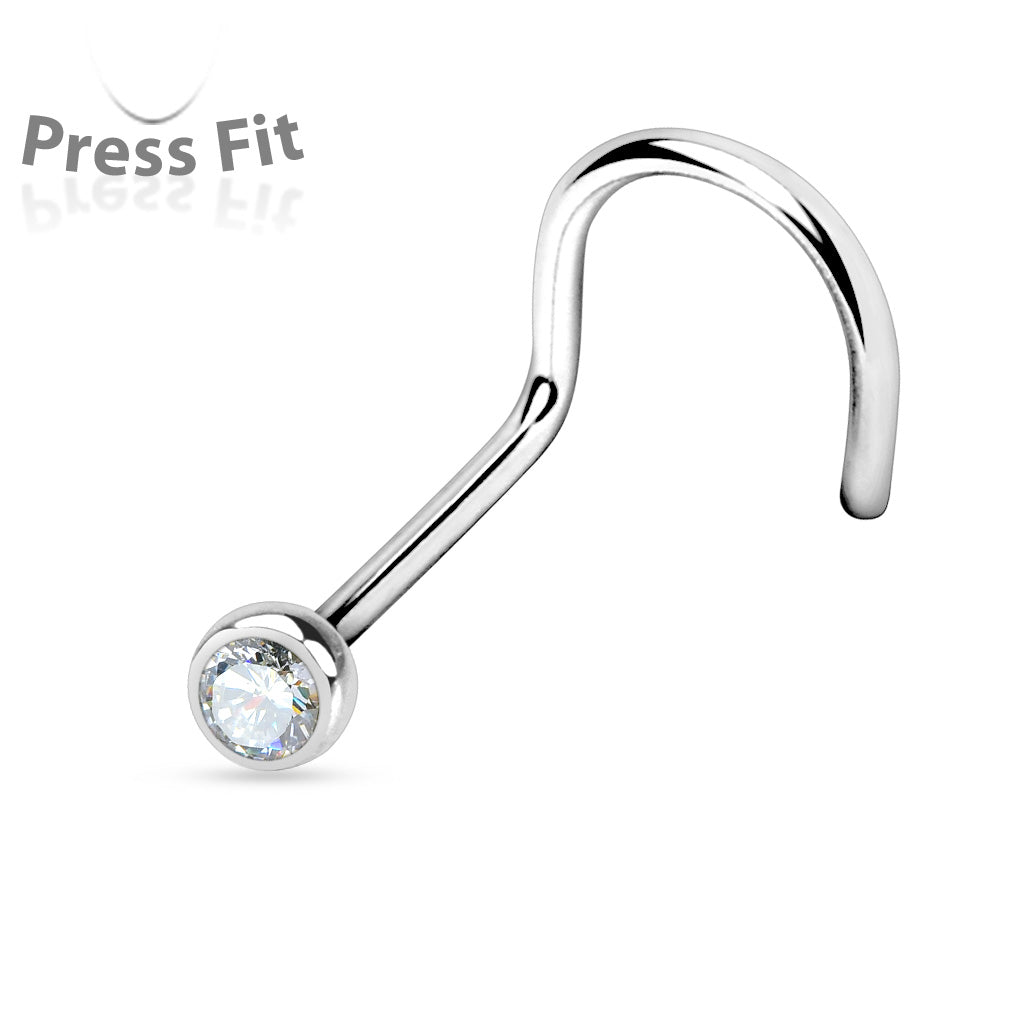 MINI DIAMANTÉ PRESS FIT SCREW NOSE STUD