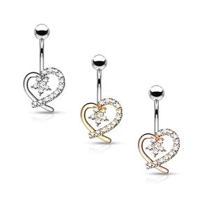 CRYSTAL FLOWER & LOVE HEART BELLY BAR