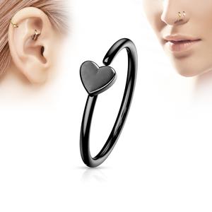 MINI HEART BENDABLE NOSE RING - 8MM