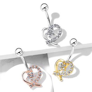 CRYSTAL FLOWER & LOVE HEART BELLY BAR
