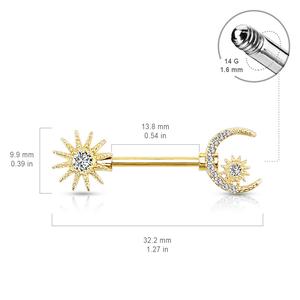 CRYSTAL STAR & MOON NIPPLE BAR