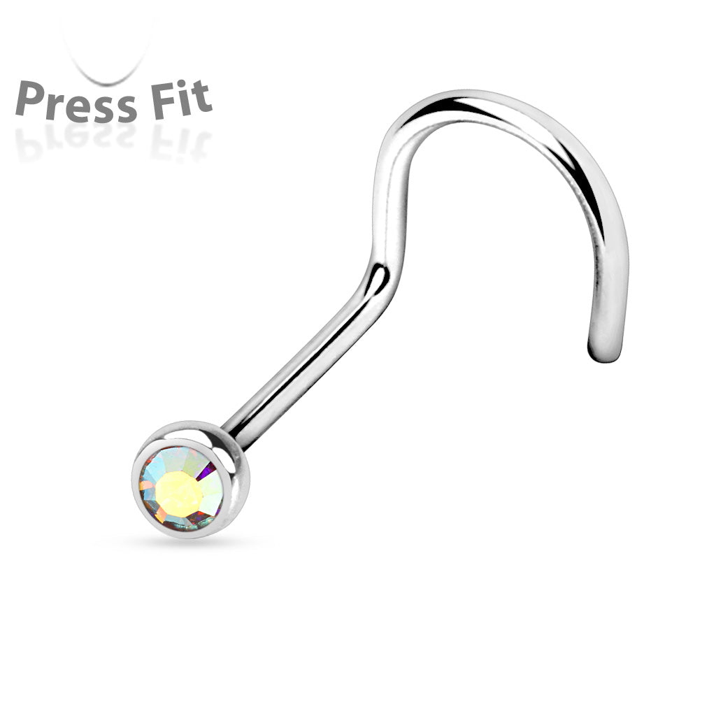 MINI DIAMANTÉ PRESS FIT SCREW NOSE STUD