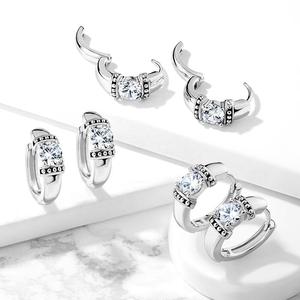 ELLA CRYSTAL SET HUGGIE HOOPS - 12MM
