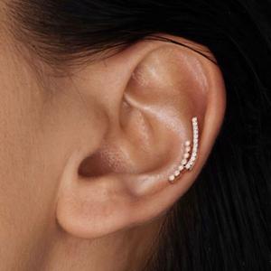 DOUBLE DAINTY CRYSTAL LINED FLAT BACK LABRET STUD