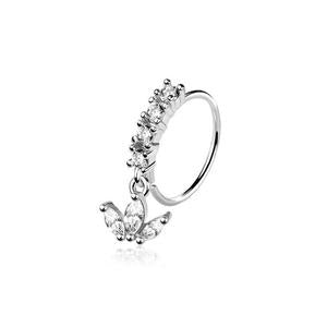 CRYSTAL MARQUISE CHARM NOSE RING - 8MM - 20 GAUGE BENDABLE