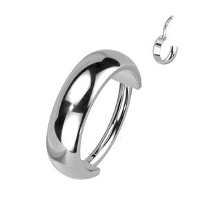 TITANIUM CHUNKY DOMED 10MM HOOP FOR CONCH OR HELIX