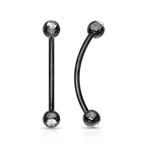 DOUBLE CRYSTAL 12MM CURVED BARBELL