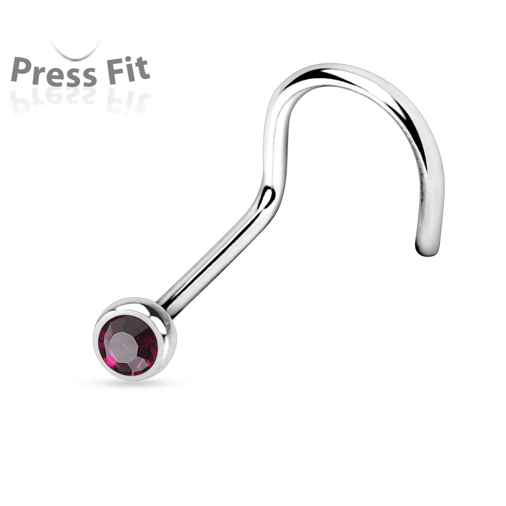 MINI DIAMANTÉ PRESS FIT SCREW NOSE STUD