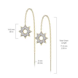 CRYSTAL STAR THREADER EARRINGS