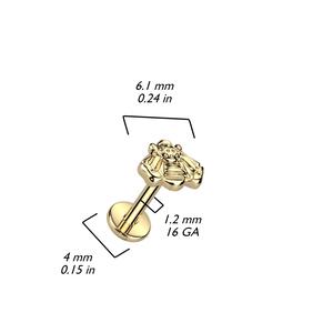 TITANIUM BABY BUMBLE BEE LABRET STUD