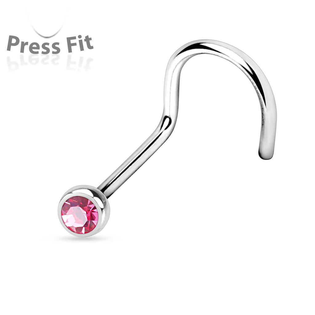 MINI DIAMANTÉ PRESS FIT SCREW NOSE STUD