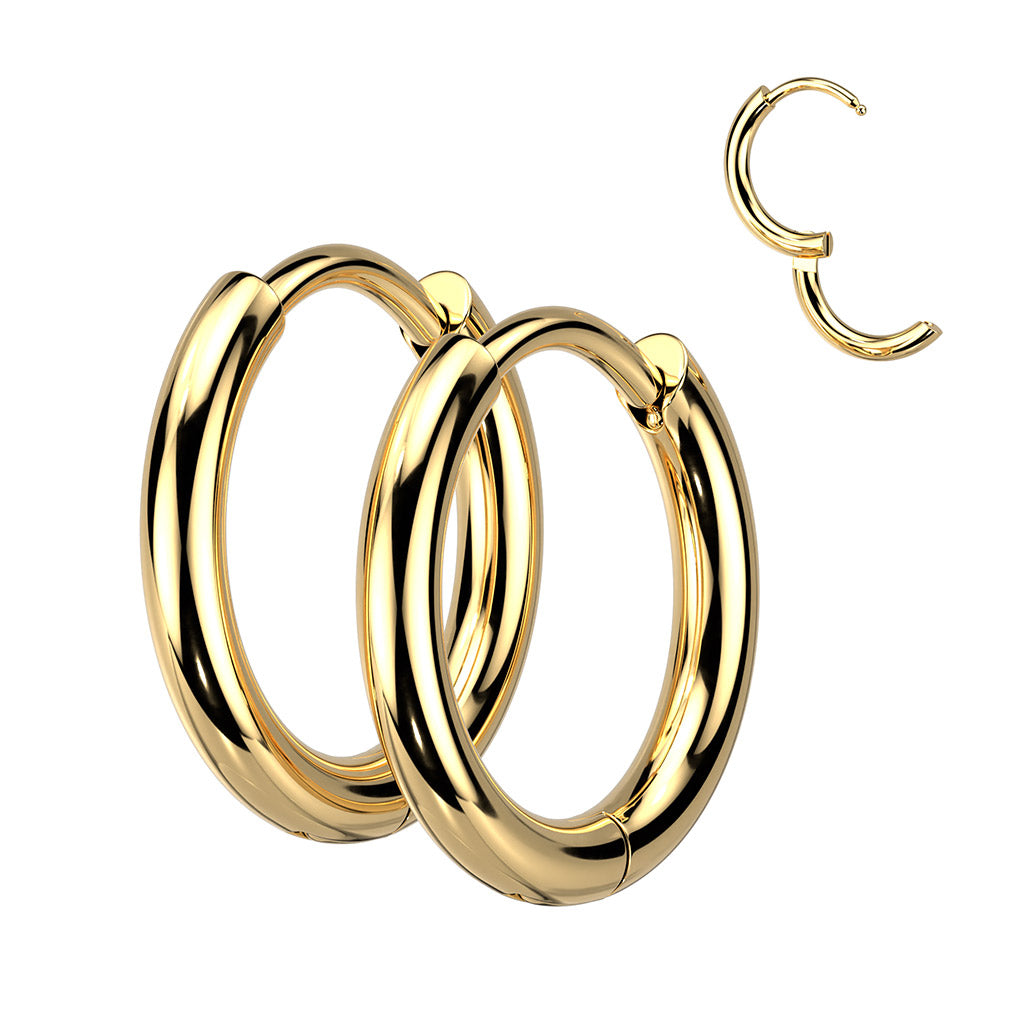MINI 8MM HUGGIE HOOPS EARRINGS - WATERPROOF