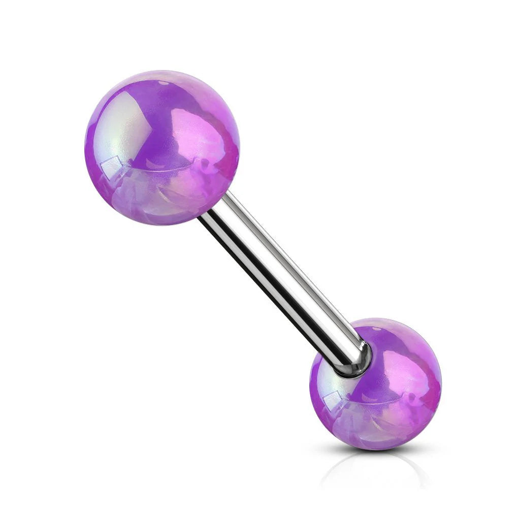 METALLIC BALL TONGUE BARBELL - 16MM