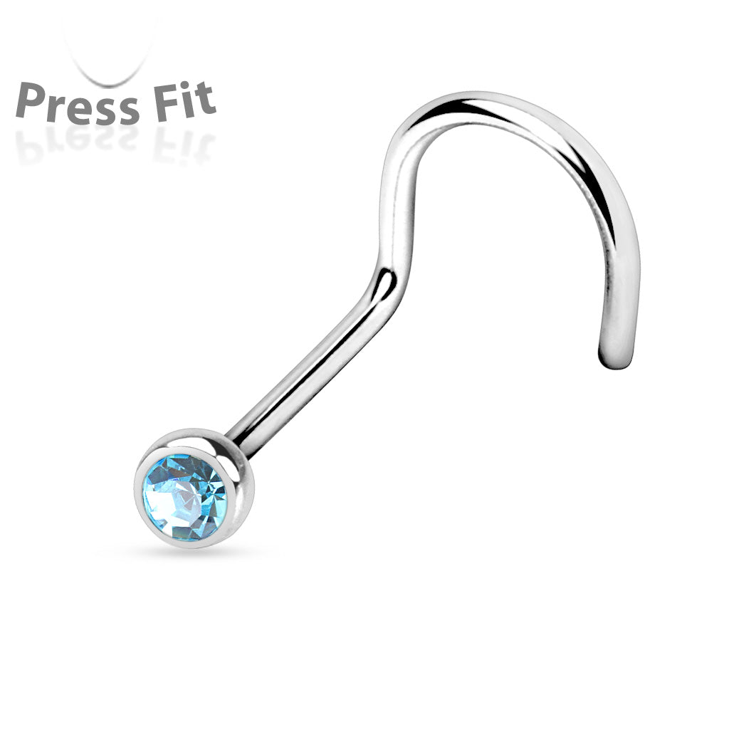 MINI DIAMANTÉ PRESS FIT SCREW NOSE STUD