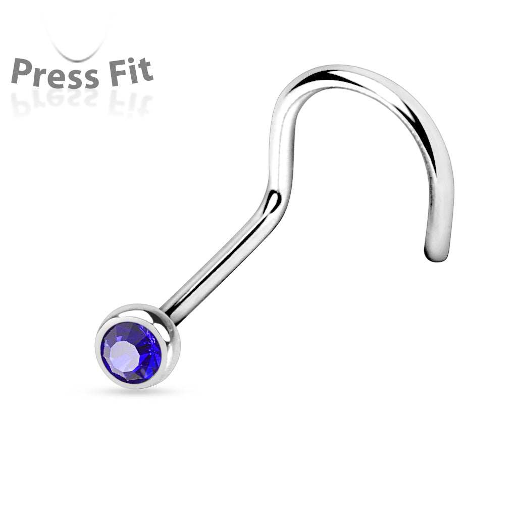 MINI DIAMANTÉ PRESS FIT SCREW NOSE STUD