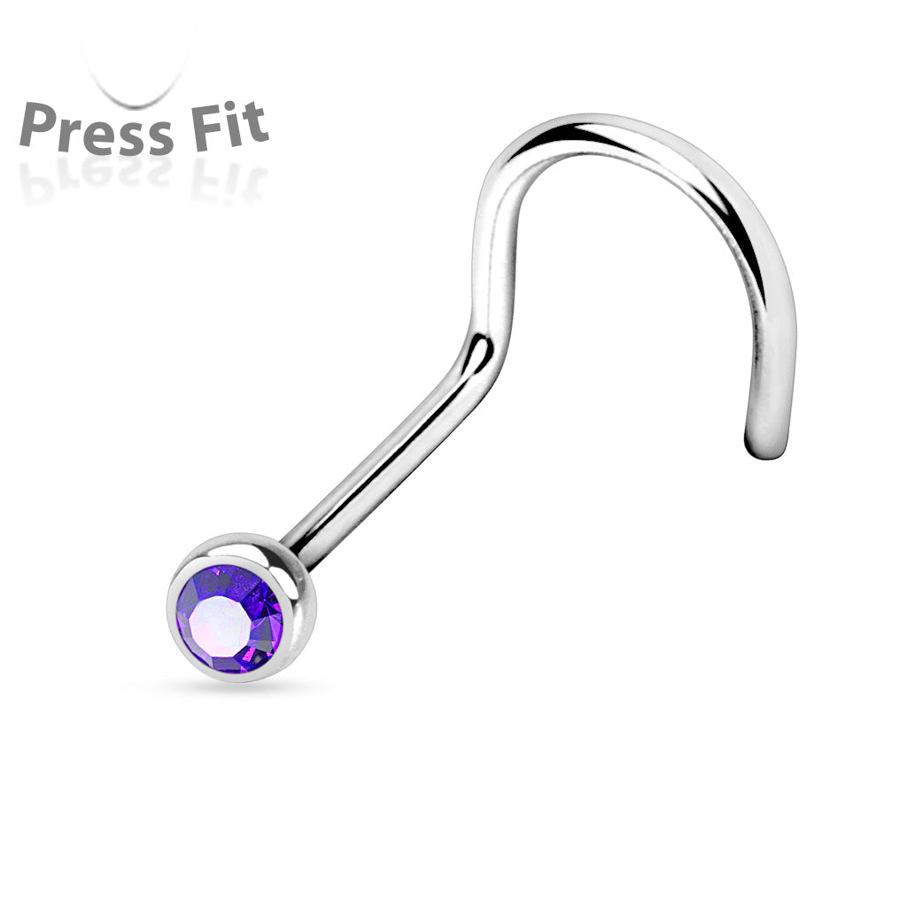 MINI DIAMANTÉ PRESS FIT SCREW NOSE STUD