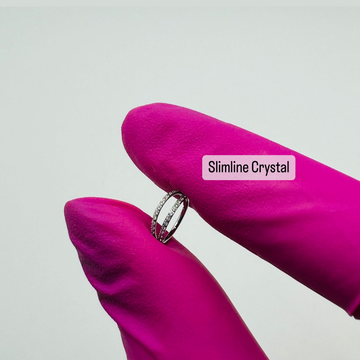 CRYSTAL DOUBLE LOOP LINED NOSE RING - 6MM & 8MM