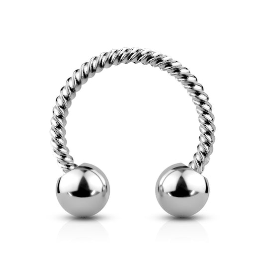 BRAIDED CIRCULAR HORSESHOE BARBELL - 16 GAUGE - 8MM
